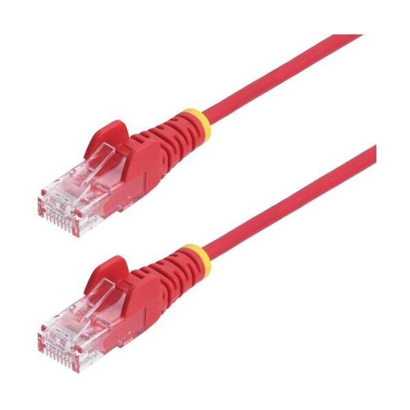 CAT6 LANケーブル/スリム/25cm/レッド/100W PoE/UTP/LSZH/より線/カテゴリ6 RJ45