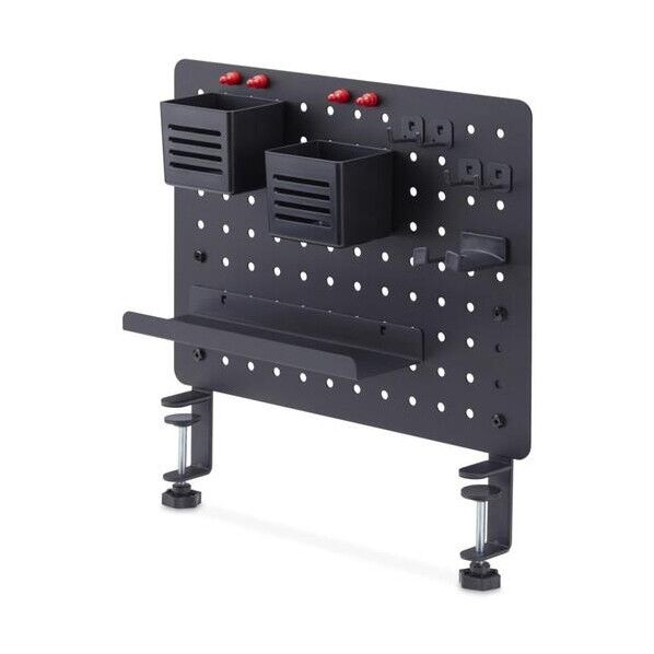 ペグボード/クランプ式/420x320mm/部品付属/ブラック/有孔パネル デスク上収納 パンチングボード