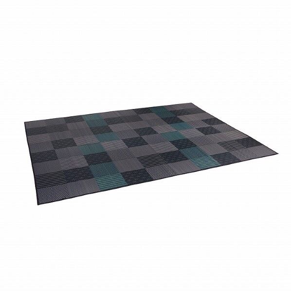 純国産 い草花ござカーペット 『京刺子』 江戸間8畳(約348×352cm) 1080040040702 ブルー 348×352cm 64-8013-30 1点