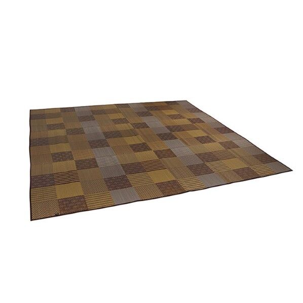 純国産 袋織い草ラグカーペット 『京刺子』 ブラウン 約191×191cm 1050110063604 ブラウン 191×191cm 64-8013-07 1点