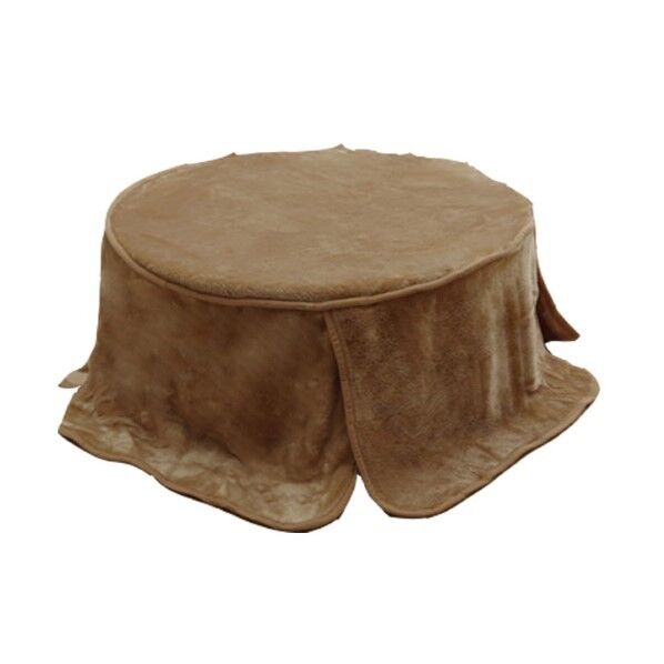 こたつ布団用 中掛け毛布 洗える 円形 アクリル ブラウン 約110cm ブラウン 110cm丸 1181380066740 1点