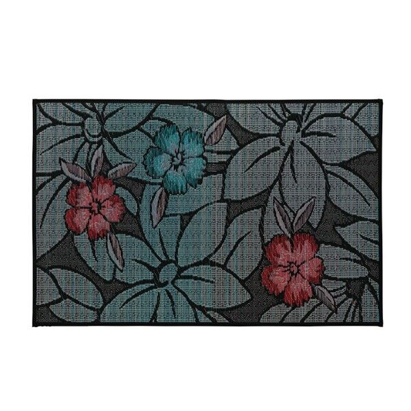 純国産 い草玄関マット 『Fなつこ』 約70×120cm(裏:ウレタン) 1080090044704 ブルー 70×120cm 64-8014-26 1点