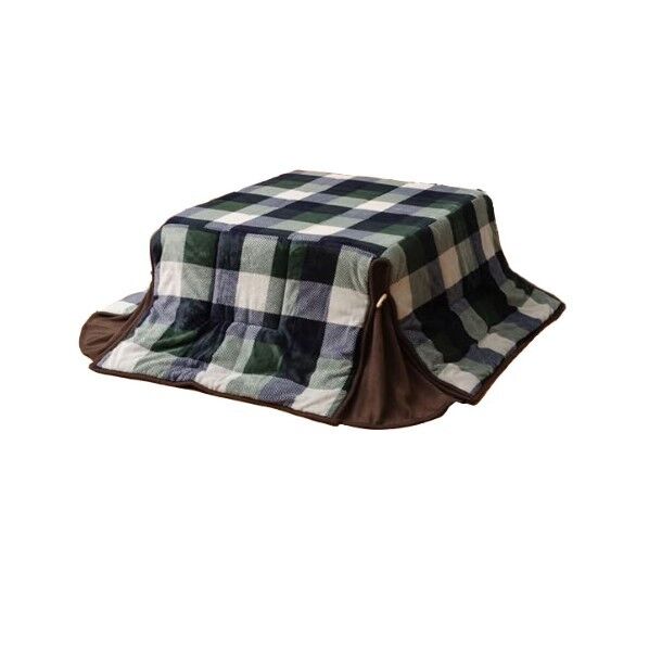 洗える 省スペースこたつ薄掛け布団単品 『ジャーナル省S』 グリーン 約180×180cm 1181750121521 グリーン 180×180cm 64-8026-18 1点