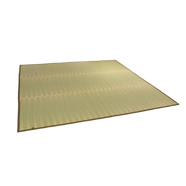 掛川織 花ござ い草 カーペット 本間2畳 (約191×191cm) 1080060121012 グリーン 191×191cm 64-9108-49 1点