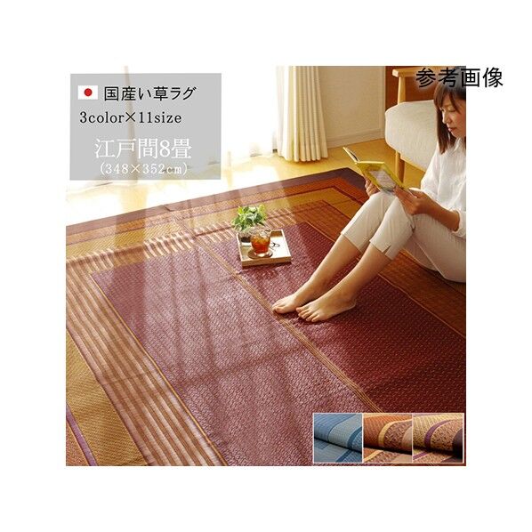 ラグ 国産 い草 ござ カーペット 『ランクス』 江戸間8畳(約348×352cm) 1080010020702 ベージュ 348×352cm 64-8007-98 1点