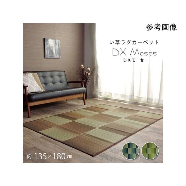 い草ラグ おしゃれ コンパクト シンプル カーペット 『DXモーセ』 約135×180cm 1061350042903 ブルー 135×180cm 64-8014-63 1点