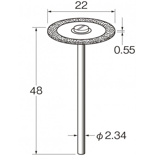 電着ダイヤモンドディスクφ22x0.55 軸長40 D9329 1点