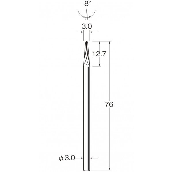 ロングシャンク超硬カッター スパイラルカット K9661 1点
