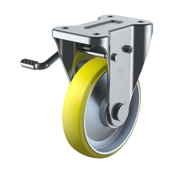 KB型キャスター 固定車プレート式(ストッパー付) UWEKB-130(L) 1個