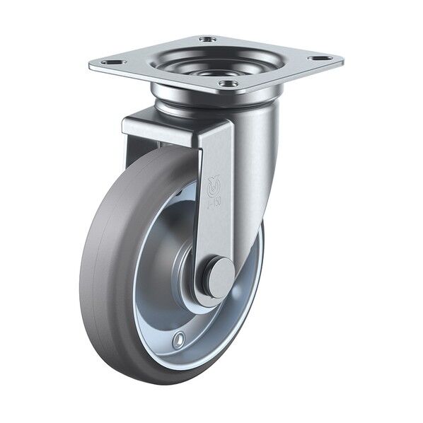 J型キャスター 自在車プレート式 径150mm 導電ゴム車輪(鋼板ホイル) WEJ-150 1個