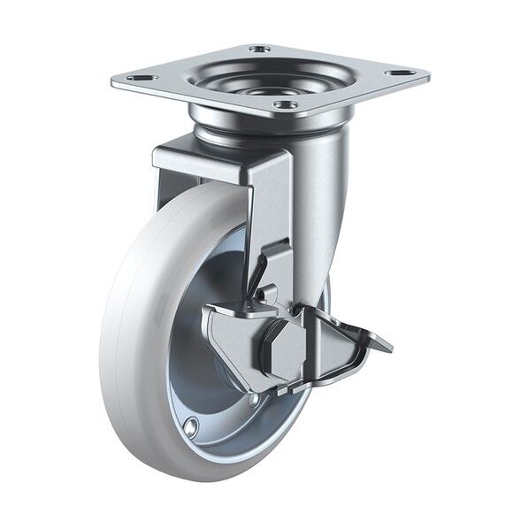 J-S型キャスター 自在車プレート式(ストッパー付) 径150mm 導電ゴム車輪(鋼板ホイル) WEJ-150S 1個