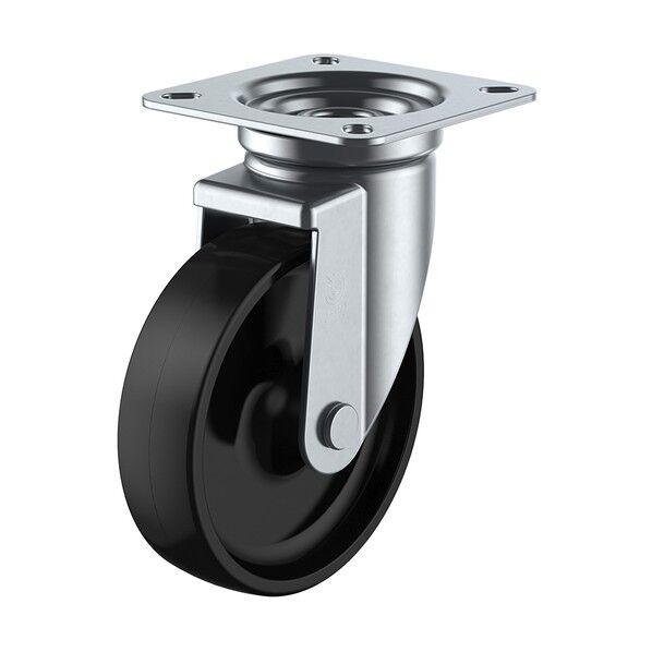 J型キャスター 自在車プレート式 径100mm フェノール車輪 PHJ-100 1個