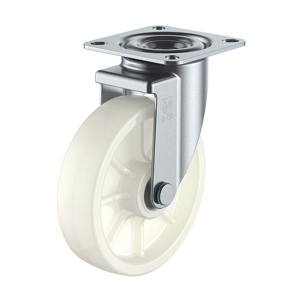 RJ2型キャスター 自在車プレート式 径100mm ナイロン車輪 RJ2-100N 1個