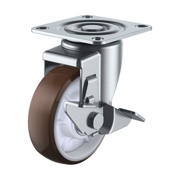 SJ-S型キャスター 自在車プレート式(ストッパー付) SJ-100NBS 1個