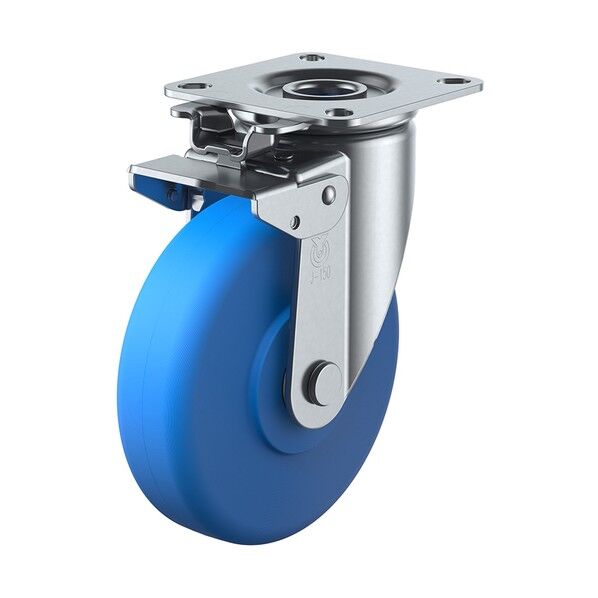 J2K型キャスター 自在車(旋回固定式)プレート式 径130mm ナイロン車輪 NJ2K-130 1個