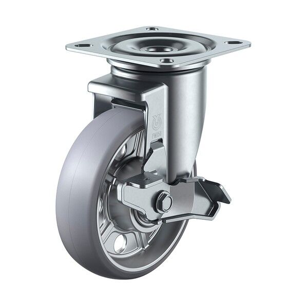 プレート式 自在 キャスター アルティメットウレタン 車輪径100mm PMタイプ PMS-DS型 取付寸法74×74(67×67)