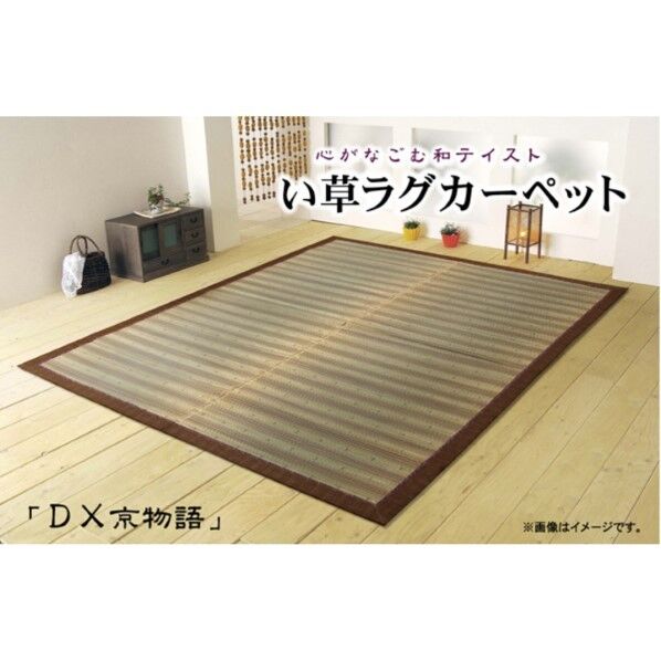 い草ラグカーペット 『DX京物語』 ブラウン 約191×191cm(裏:不織布) 1061590063603 ブラウン 191×191cm 64-8015-37 1点