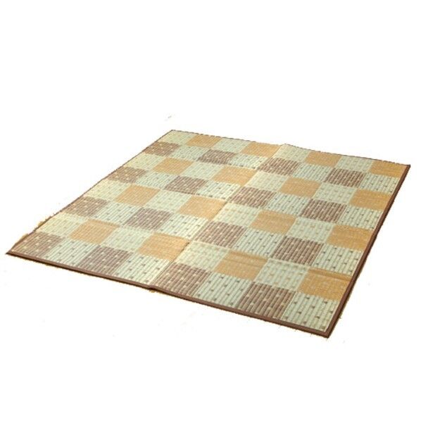 純国産 防音 ボリューム い草ラグ 『STクレスタ』 ブラウン 約191×191cm(裏:ソフトテック15mm) 1051040063604 ブラウン 191×191cm 64-8011-77 1点