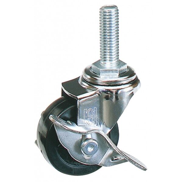 ネジ式 軽荷重用 自在車(ブレーキ付) ゴム