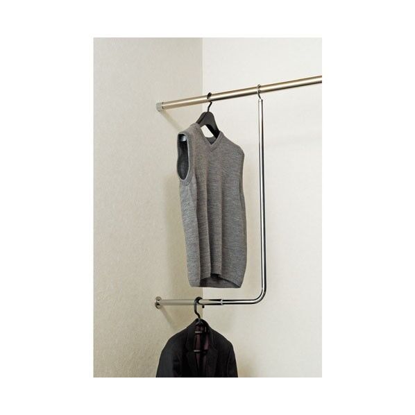 L型 伸縮ハンガーパイプ