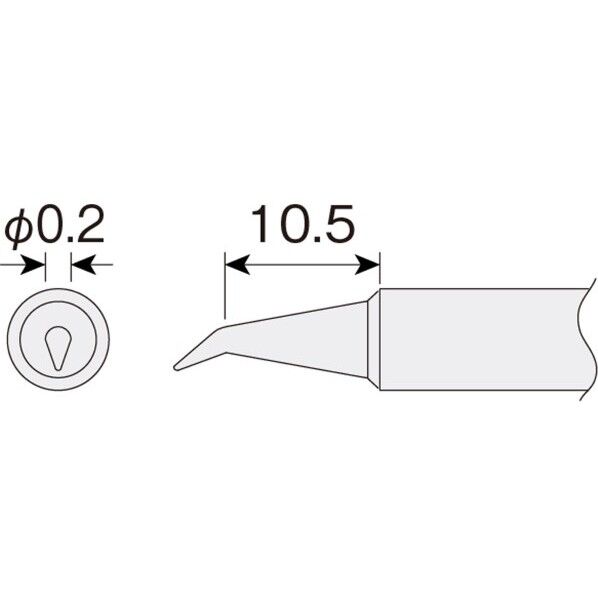 温調式ハンダゴテHS‐26用ビット B型先曲がりコテ先 HS-133 1点