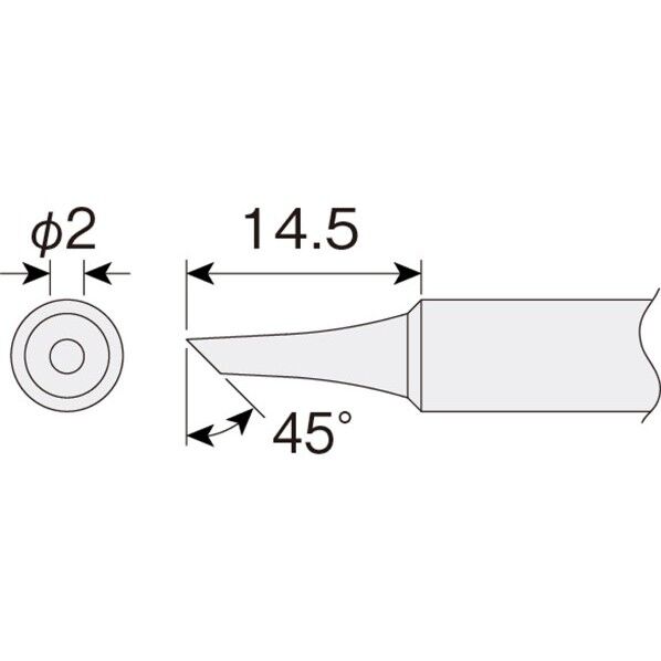 温調式ハンダゴテHS‐26用ビット C型コテ先 128 x 41 x 7 mm HS-138 1点