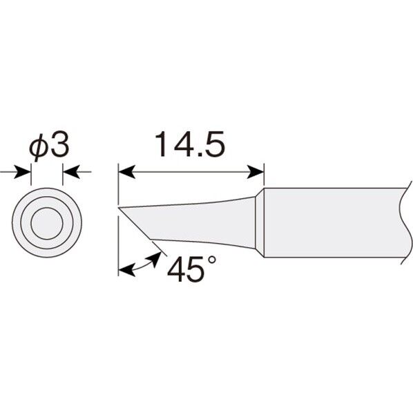 温調式ハンダゴテHS‐26用ビット C型コテ先 128 x 41 x 11 mm HS-139 1点