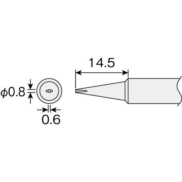 温調式ハンダゴテHS‐26用ビット D型コテ先 127 x 40 x 8 mm HS-141 1点