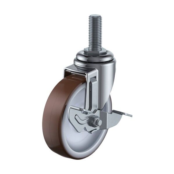 ねじ込みキャスターS付自在車 ウレタン車輪ベアリング入
