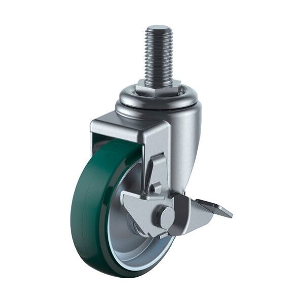 ねじ込みキャスターS付自在車 ウレタン車輪ベアリング入