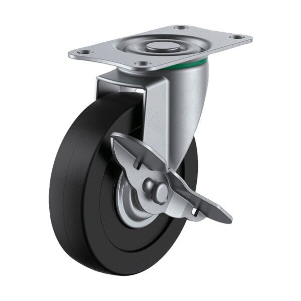 キャスターステンレス製Ｓ付自在車径５０ゴム車輪 SUS-E-50RS 1