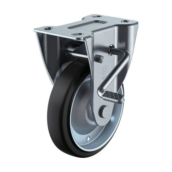 ユーエイ 新型プレスキャスターS付固定車 130径ゴム車輪 PMR-130WBLB(R) 1台