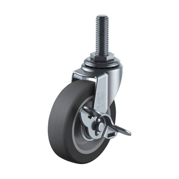 ねじ込み式エラストマーキャスターS付き自在75径 ねじT:W3/8 LT-75ELS-W3/8-14 1点