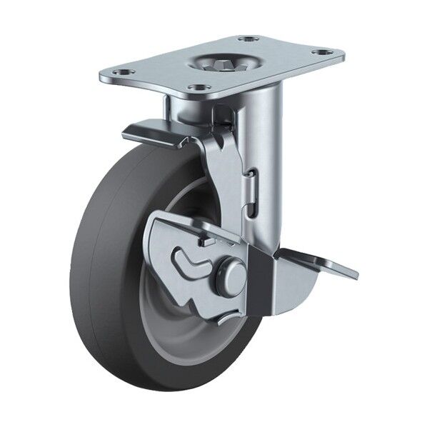 プレート式キャスター自在車S付75径エラストマー車輪 EF-75ELSBDS 1