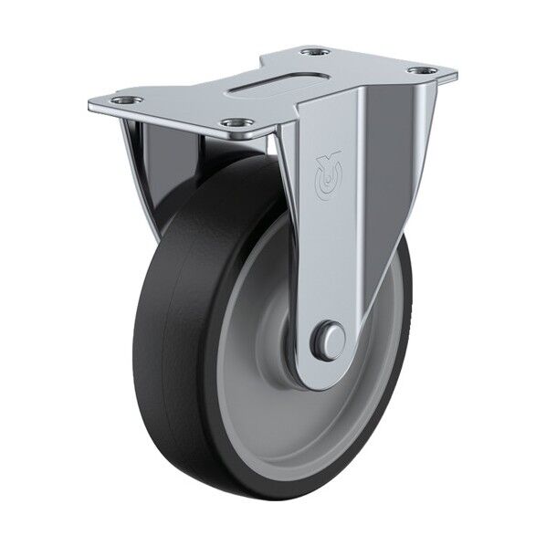 キャスター固定車径100ナイロンホイルゴム車輪(ベアリング入) ER-100NRB 1