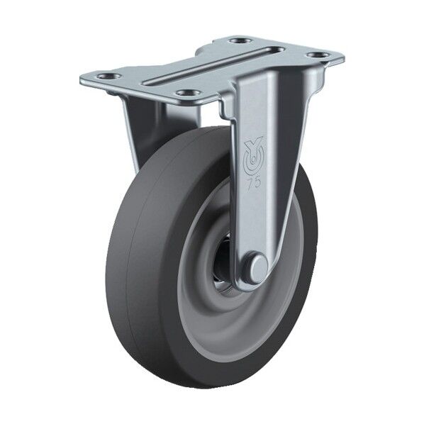 プレート式キャスター固定車エラストマー車輪