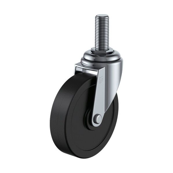 ねじ込みキャスター自在車 ハードゴム車輪 M12