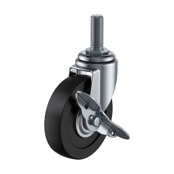 ねじ込みキャスターS付自在車 ハードゴム車輪 M16