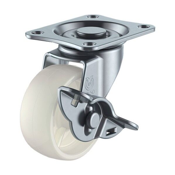 LG-S型キャスター 自在車プレート式(ストッパー付) 径50mm ナイロン車輪