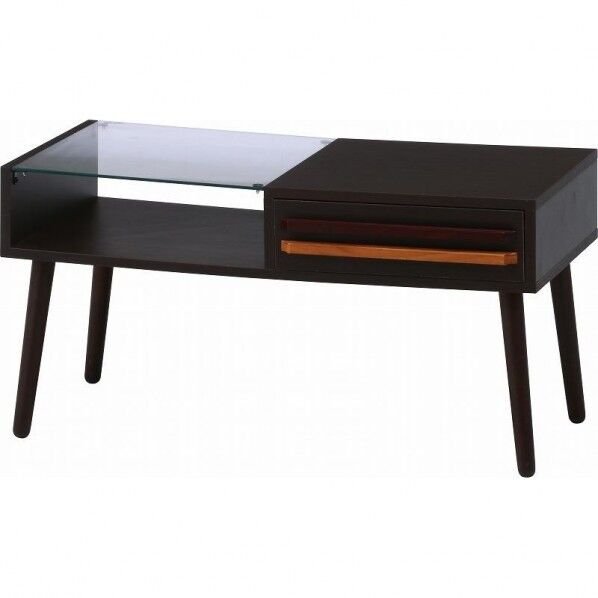 リビングテーブル オスロ DBR ダークブラウン 約幅800×奥行430×高さ420mm 10035 1台