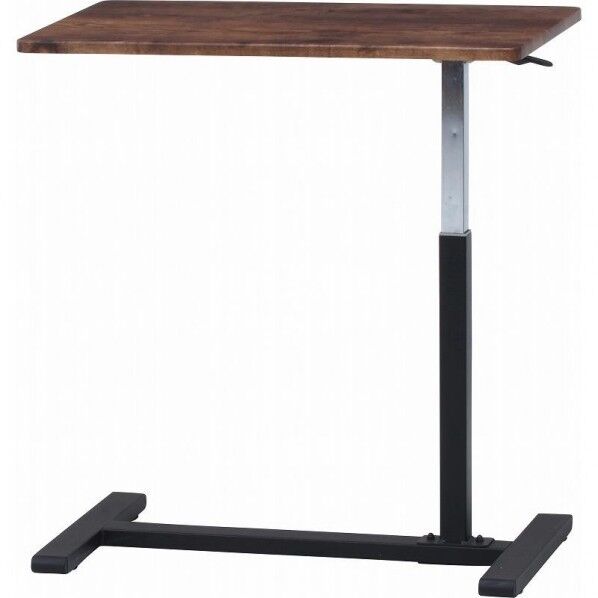 フジボウエキ ガス昇降テーブル(隠しキャスター付) ナビア 約幅700×奥行400×高さ550mm ブラウン/ブラック 14656 1台...