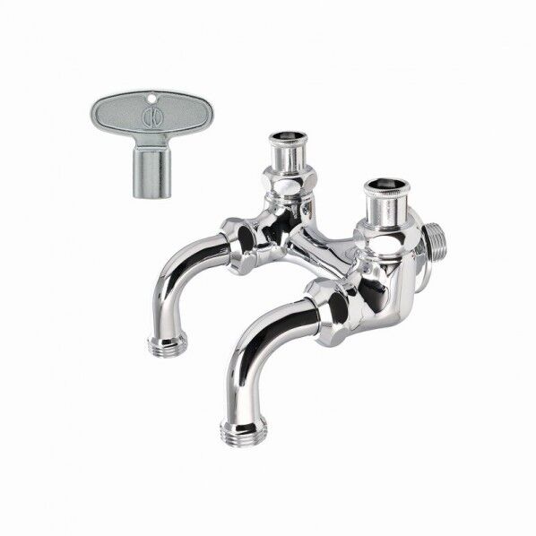 ガオナ ガーデン水栓 二口蛇口 自動水やり 潅水 多用途 鍵付き 盗水 いたずら 防止 G1/2