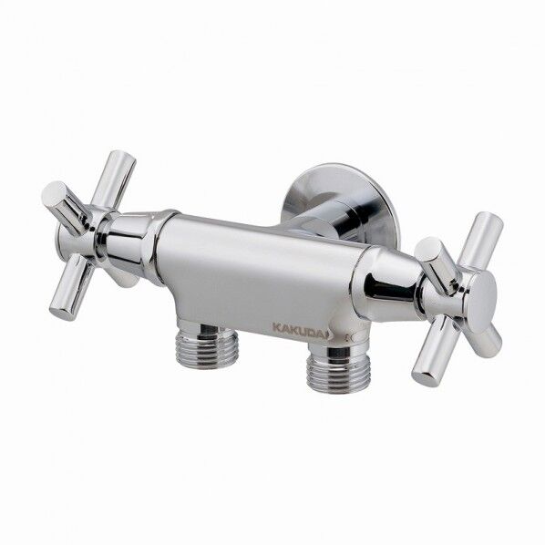 ガオナ 二口水栓 分岐 二股 双口 水やり 手洗い 洗濯機 ホース おしゃれ 庭