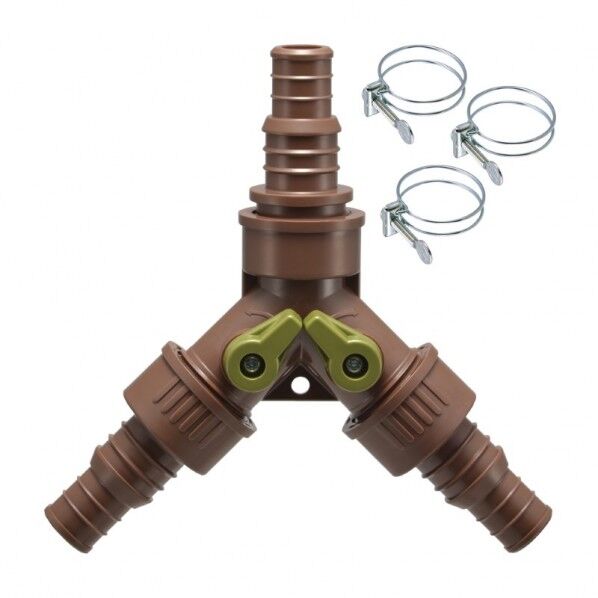 ガオナ ホース分岐接手セット 止水コックつき 内径15ミリ・18ミリ バンドつき 散水