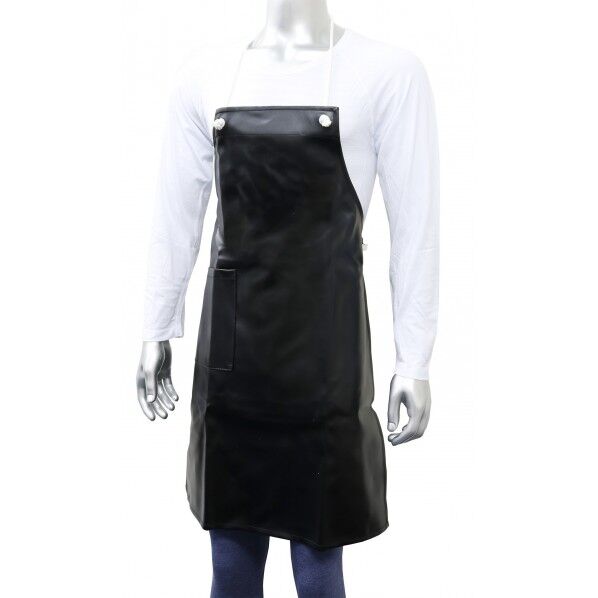 A-600 ビニールレザーエプロン Bk