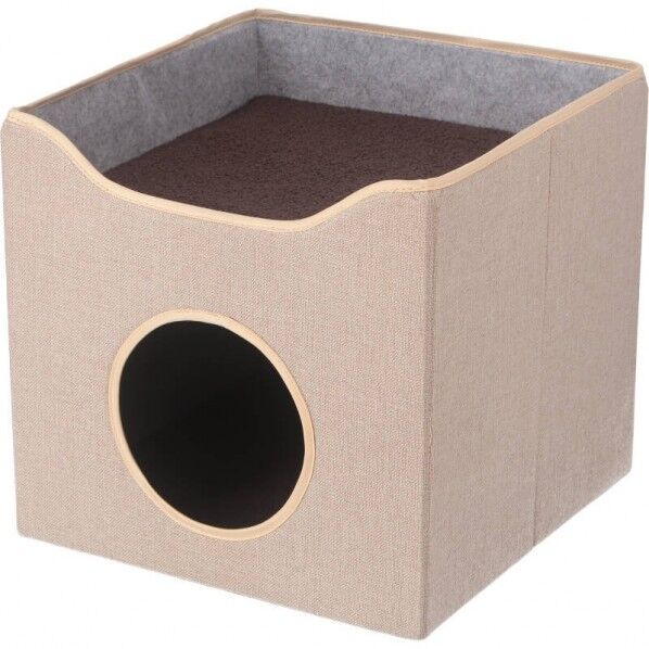 フジボウエキ ペットハウス ルーフベッド付き BE 約幅400×奥行400×高さ375mm ベージュ 53718 1台...