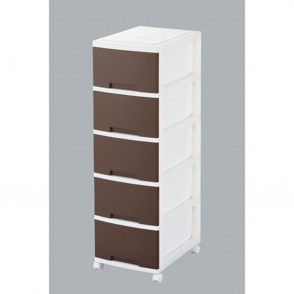 ニューライフスリム収納BOX5段ブラウン