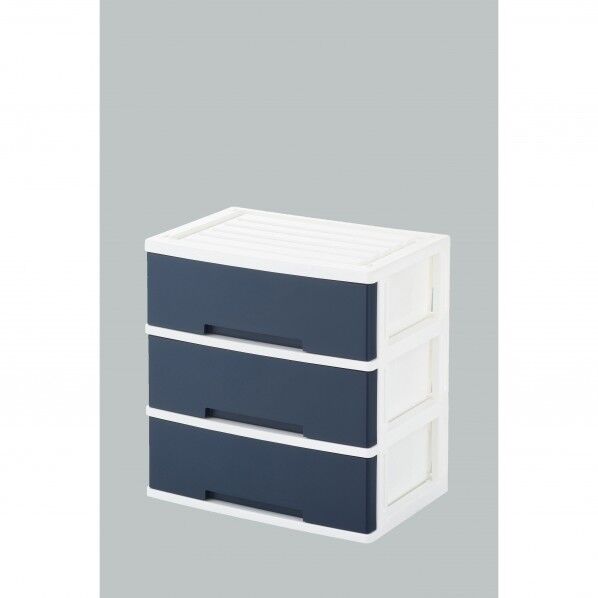 ニューライフワイド収納BOX3段ネイビー