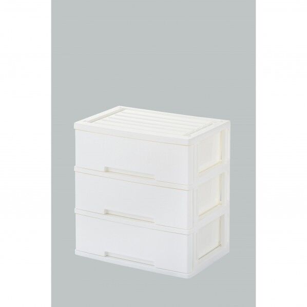 ニューライフワイド収納BOX3段ホワイト