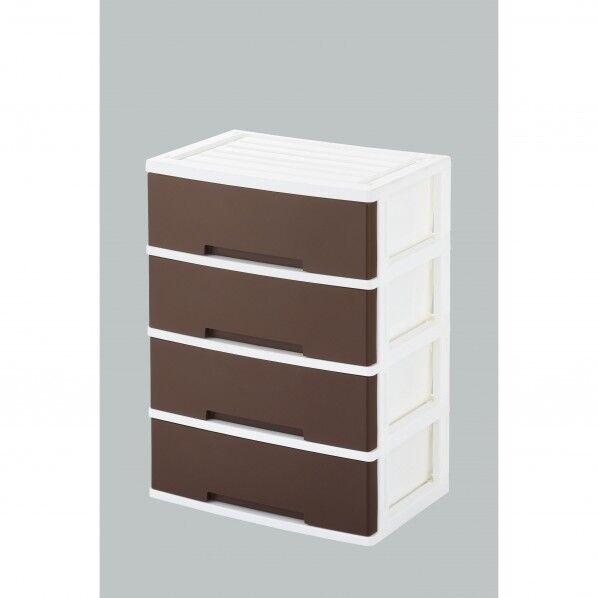 ニューライフワイド収納BOX4段ブラウン